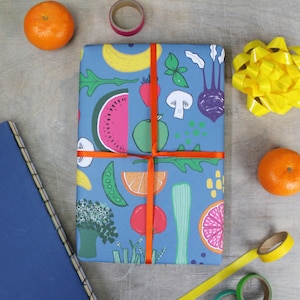 Fruit and Veg Wrapping Paper - Vegan Wrapping Paper - Recyclable Wrapping Paper - Vegetarian Wrapping Paper - vegetable garden