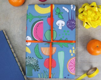 Fruit and Veg Wrapping Paper - Vegan Wrapping Paper - Recyclable Wrapping Paper - Vegetarian Wrapping Paper - vegetable garden