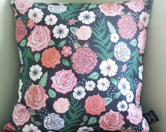 Rose Cushion - flower cushion - botanical cushion - floral cushion - shabby chic cushion - country rose cushion