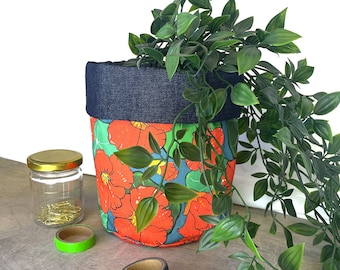 Nasturtium Storage Basket - Storage box - fabric storage basket