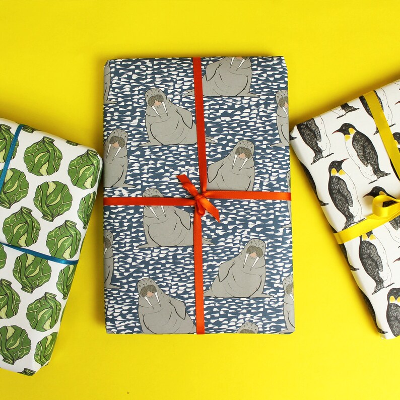 Walrus Wrapping Paper Christmas Wrapping Paper Recyclable Etsy