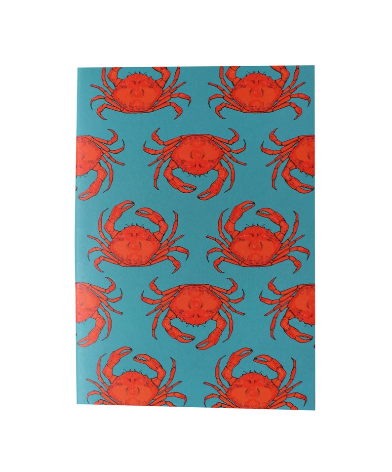 Crab A5 Notebook with 40 blank pages.