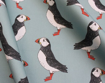 Puffin upholstery fabric available by the metre