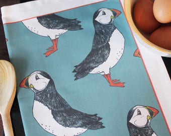 Pano de prato Puffin - Decoração náutica - Presente de confeiteiro