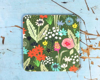 Wildblumen Wiese Untersetzer: Laminiertes florales botanisches Dekor