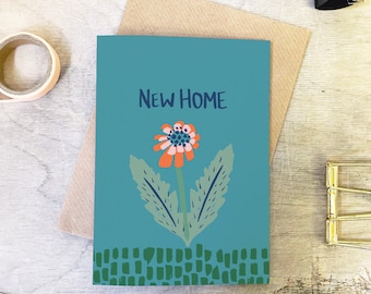 New Home Card - Flower Housewarming Card - Botanical New Home Card - Moving Card