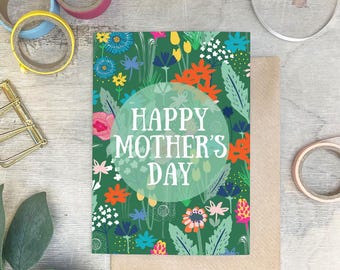 Wildblumen Muttertagskarte: Umweltfreundlicher Blumengruß