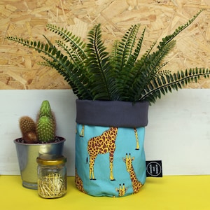 Giraffe Fabric Storage Basket: Nursery Toy Organizer
