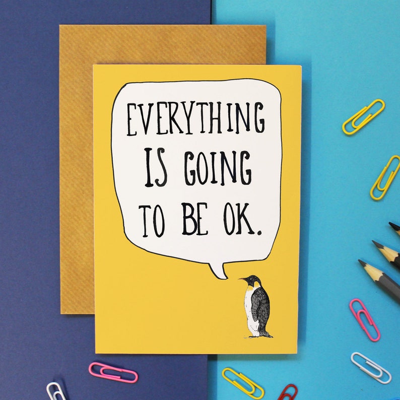 Encouragement Card Everything is going to be ok Card Quote Card image 1