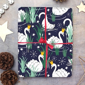 Swan Wrapping Paper - Recyclable Christmas Wrapping Paper - Recyclable Wrapping Paper - Swan Gifts