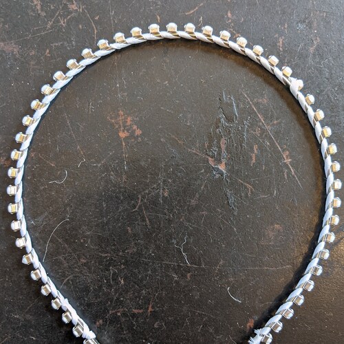 Dainty White Rhinestone And Ribbon Headband main image 0