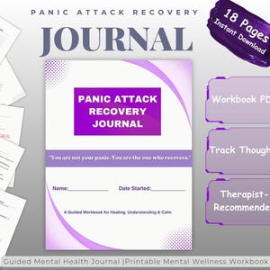 Journal de récupération après une attaque de panique | Cahier d'exercices sur le soulagement du stress et de l'anxiété (téléchargement numérique)