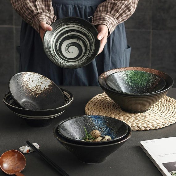 Handmade Japanese Ceramic Ramen Bowl | ~8 Inches