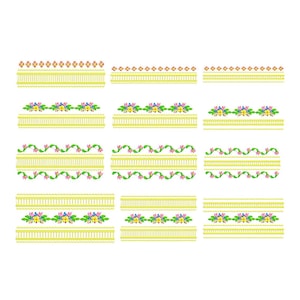 Floral Endless Border broderie design bundle - Dentelle décorative machine broderie dessins motif- serviette broderie fichier-instantané