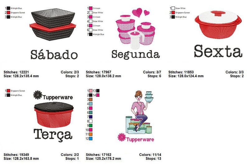 Tupperware Border Design Tupperware Embroidery Design Bundle - Bottles Machine Embroidery ...