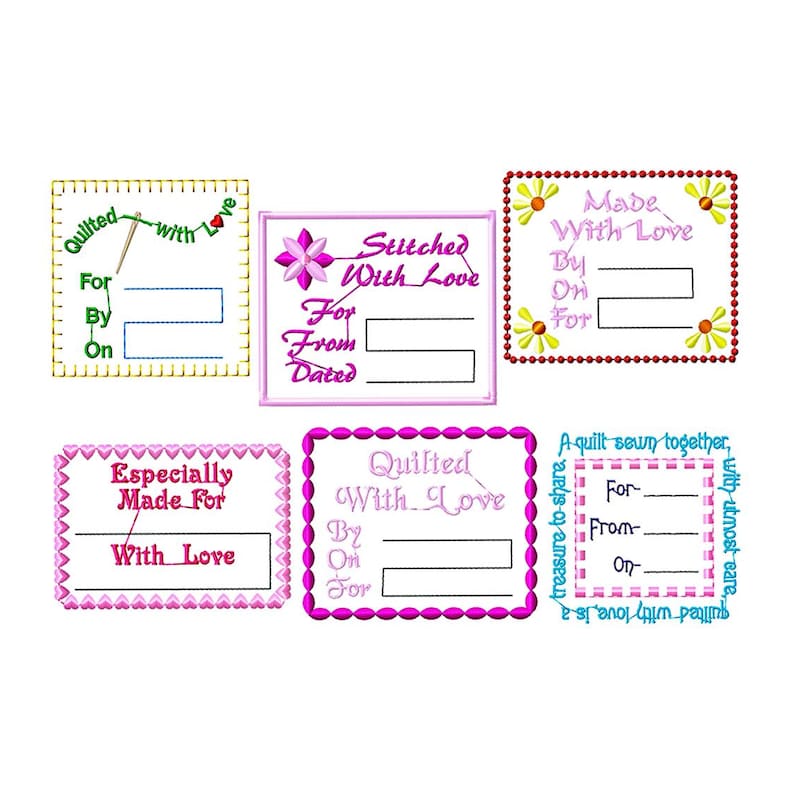 Quilt Tag Pattern & Pes - Etsy