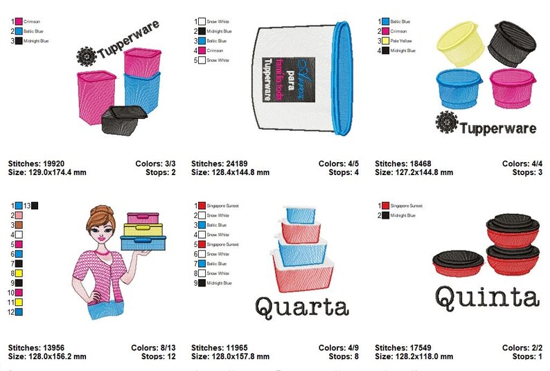 Tupperware Border Design Tupperware Embroidery Design Bundle - Bottles Machine Embroidery ...