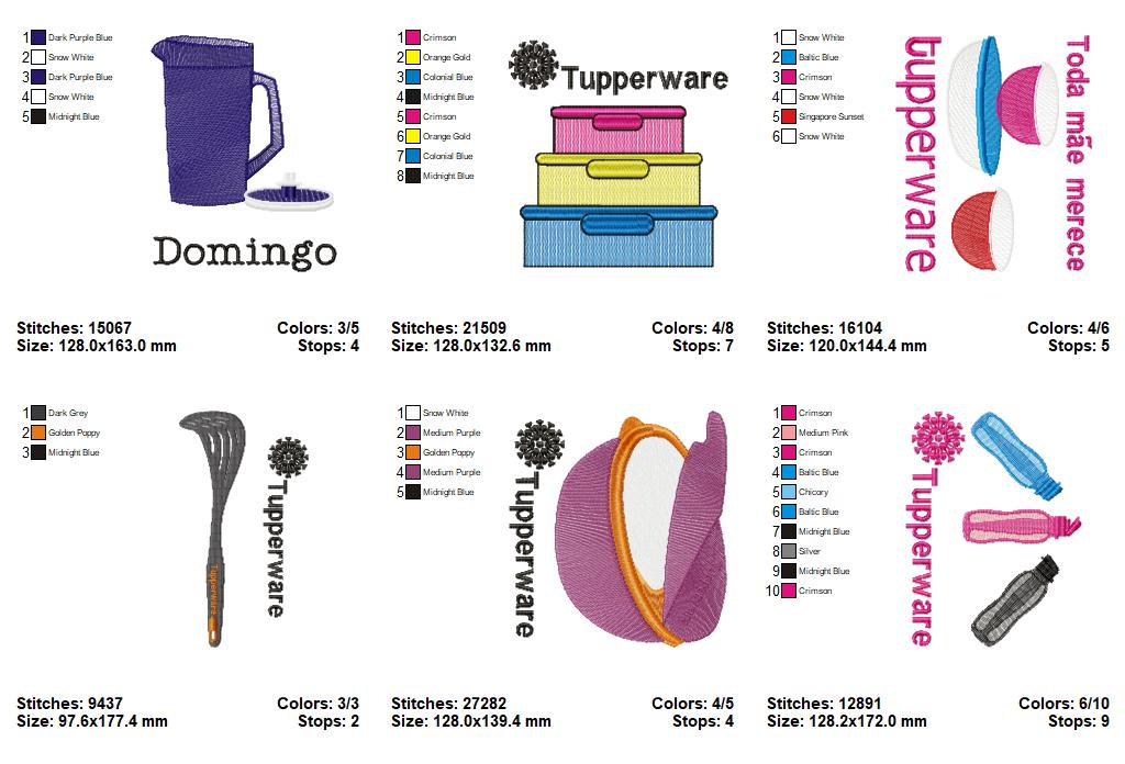 Tupperware Pattern Names Tupperware Embroidery Design Bundle - Bottles Machine Embroidery ...