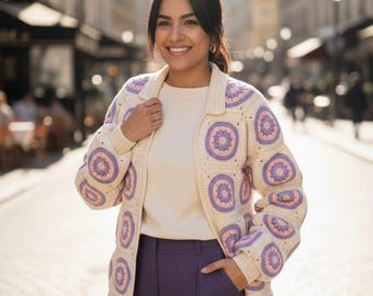 Handmade Crochet Sweater Tutorial | Stylish Motif Cardigan Pattern