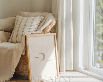 Minimalist moon phase printable wall art: home and office decor