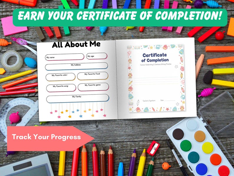 Cursive Handwriting Workbook for Kids Ages 5-9 | 81 Practice Pages (PDF ...