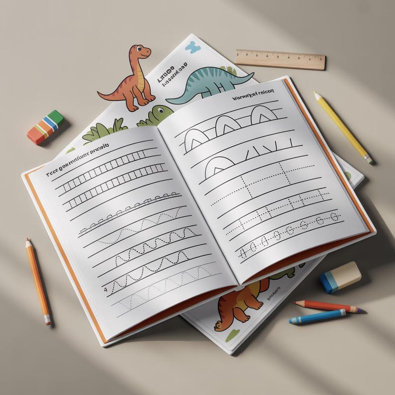 Dinosaur Tracing Activity Book – Prewriting Skills, Ages 3-5 (PDF ...