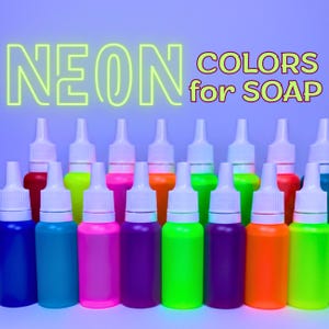 25 pigmenti per sapone al neon, 25 colori ultra brillanti a base d'acqua. Per la produzione di sapone