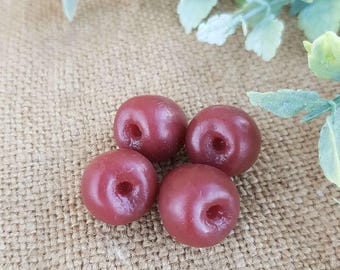 Small Cherry 4 pcs. 3D Silicone Mold: For Candles, Soap, Plaster Casting. Easy Demolding