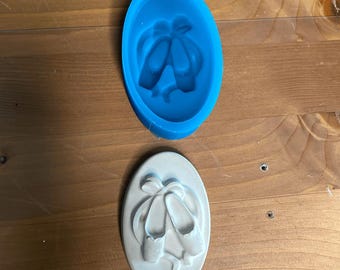 Pointe-schoenen 2D-siliconenvorm: voor kaarsen, zeep en pleisterwerk. Eenvoudig uit de vorm te halen