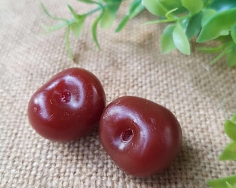 Big Cherry 2 pcs. 3D Silicone Mold: For Candles, Soap, Plaster Casting. Easy Demolding