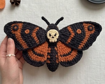 Death Head Moth Crochet Pattern | Halloween Amigurumi PDF, | Skull Moth Plush Tutorial | Gothic Crochet Decor | Beginner Amigurumi Pattern