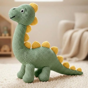 Crochet Dinosaur Amigurumi Pattern | Stuffed Animal PDF Tutorial (Instant Download)