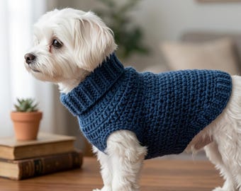 Easy Crochet Dog Sweater Pattern, Beginner Pet Clothes (PDF Download)