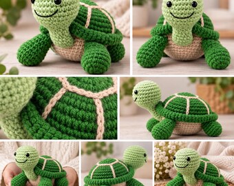 Crochet Turtle Pattern, Amigurumi Turtle PDF, Easy Beginner Turtle Pattern, Kids Nursery Gift DIY, Instant Download