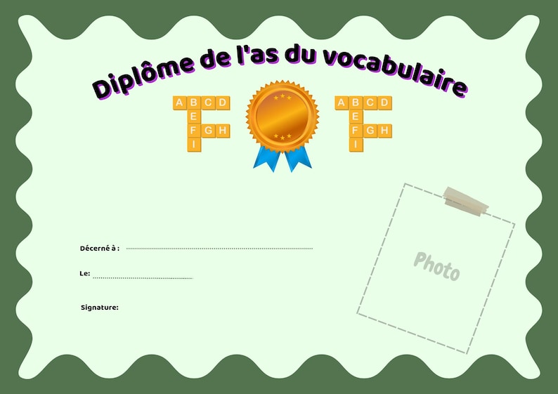 Vocabulary Ace Diploma - Wavy Pine Green - School Language and ...