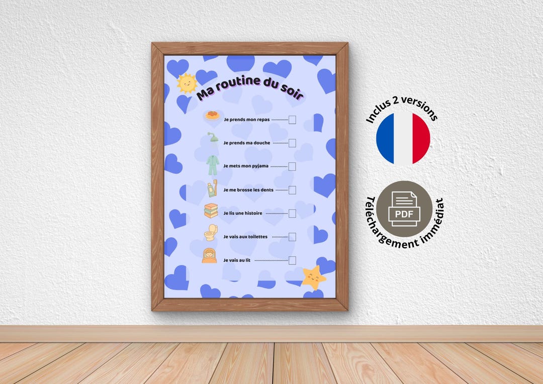 Bedtime Ritual Visuals Blue Heart Children's Bedtime Routine | Sleep Ritual | Montessori ...