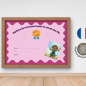 Stygnborttagningsdiplom - Certifikat för mod i medicinsk vård - Sutur- och läkningspris - Utskrivbar PDF - Vågigt bordeaux