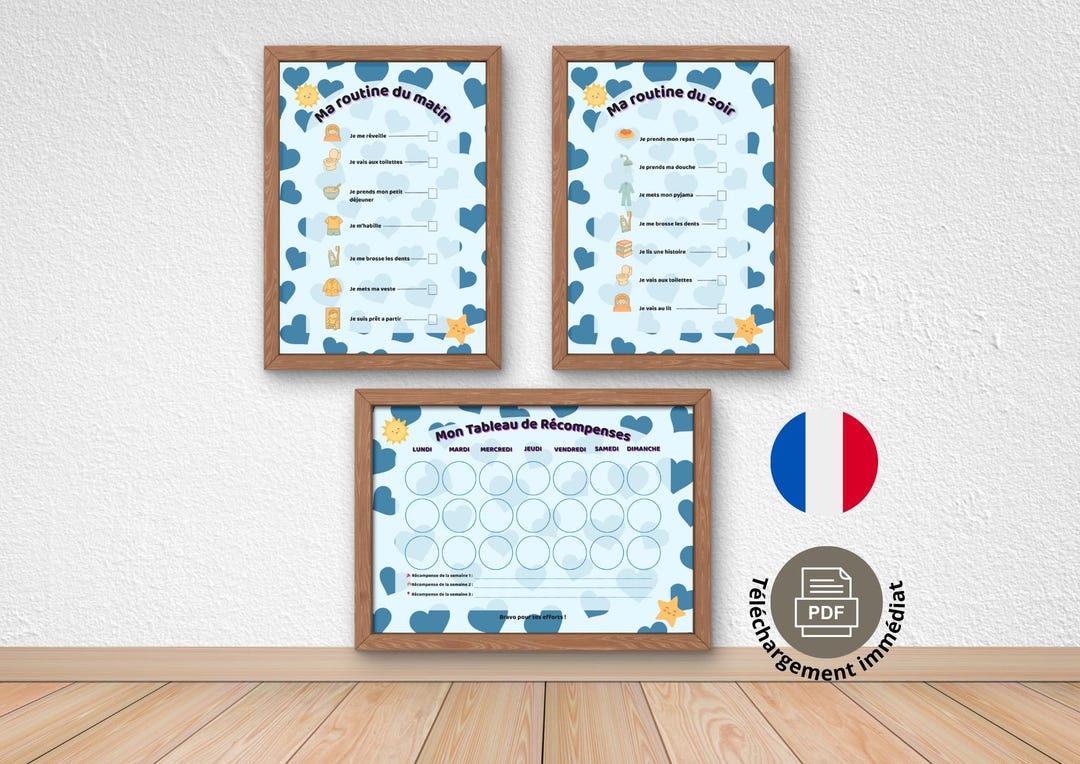 Navy Daily Routine Order Navy Blue Heart Routines and Rewards Pack | Autonomy and Positive ...