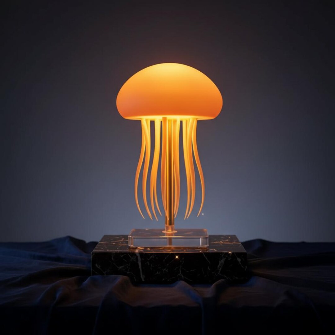 BEIJIALY Rechargeable Mushroom Lamp – Crystal LED Table Lamp With RGB Colors, Remote Control & Cordless Design (Jellyfish Effect, 16 Color Options)