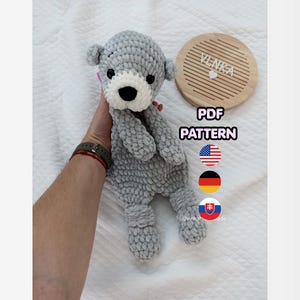 Otter Lovey Crochet Pattern, PDF, Snuggler, Comforter, Amigurumi Toy, Plushie (ENG,DE,Sk)