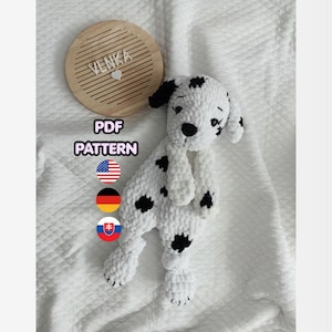 Dalmatian Lovey Crochet Pattern, Dog, PDF, Snuggler, Comforter, Amigurumi Toy, Plushie -ENG,DE,Sk