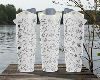 刻印入りカモノハシ Owala スウェイボトル – 30オンス 40オンス – かわいいカモノハシウォーターボトル – 気まぐれな動物ギフト