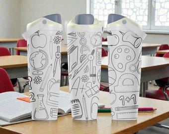 Engraved School Icons Owala Sway Bottle – 30oz 40oz – Teacher Water Bottle – Back to School Gift