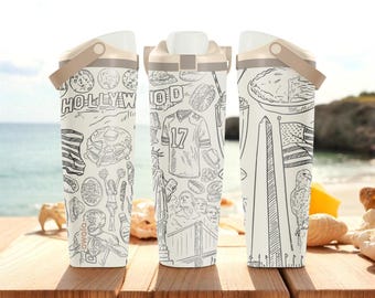 USA Icons Engraved Owala Sway Bottle – Patriotic American Design
