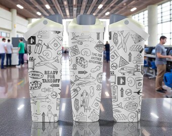 Botella de viaje grabada Owala Sway (30 oz y 40 oz) - Botella de agua de aventura - Regalo para viajeros apasionados