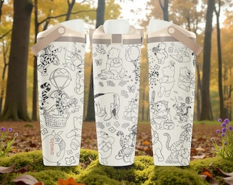 Gravierte Storybook-Bär Owala Sway Flasche - 30oz 40oz - Wunderliche Charakter Wasserflasche - Süßes Geschenk für jeden Tag