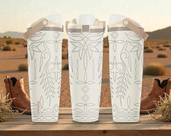 Engraved Western Owala Sway Bottle – 30oz 40oz – Cowboy Western Pattern Water Bottle – Rustic Country Gift