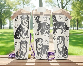 Botella Owala Sway con grabado de pastor australiano (30 oz y 40 oz) - Ligeramente tostada - Regalo para amantes de los perros