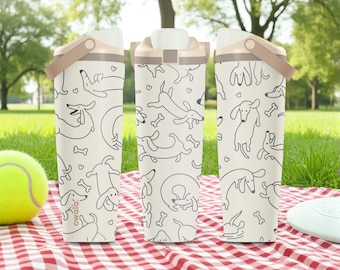 Gravierte Dackel Owala Sway Flasche - Leicht geröstet - Niedlicher Dackel Hund Becher - 30oz 40oz Geschenk