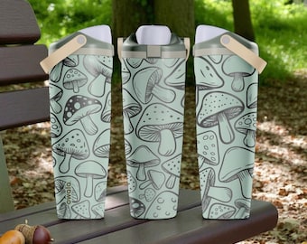Graverade skogssvampar Owala Sway-flaska – 94 cl 114 cl – Eukalyptus – Cottagecore Nature-mugg